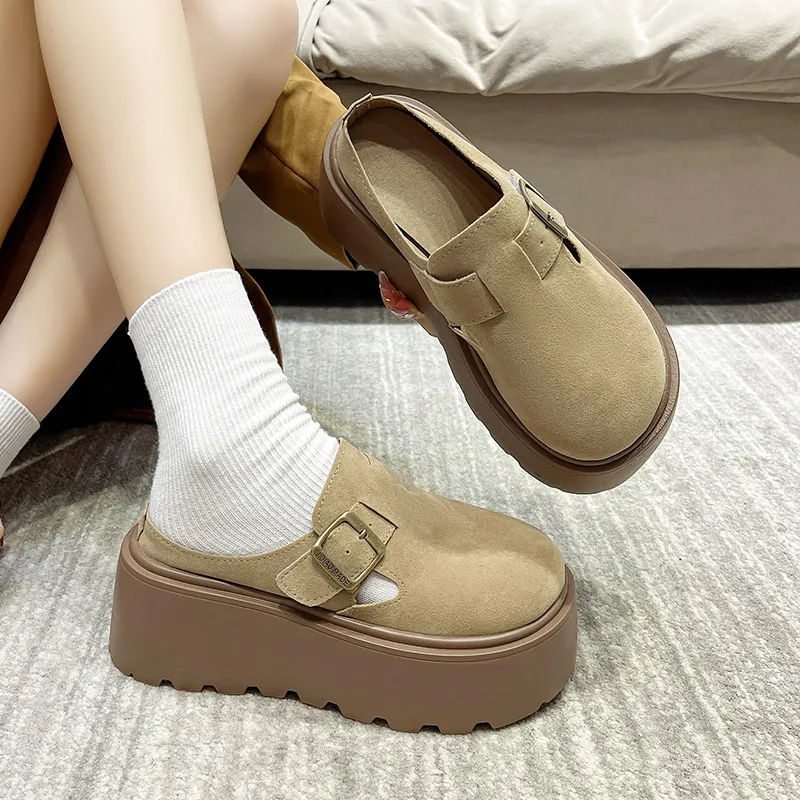 Dawei's House Rubber Sole Slip Resistant Antibacterial Closed Toe Slippers Women's-15