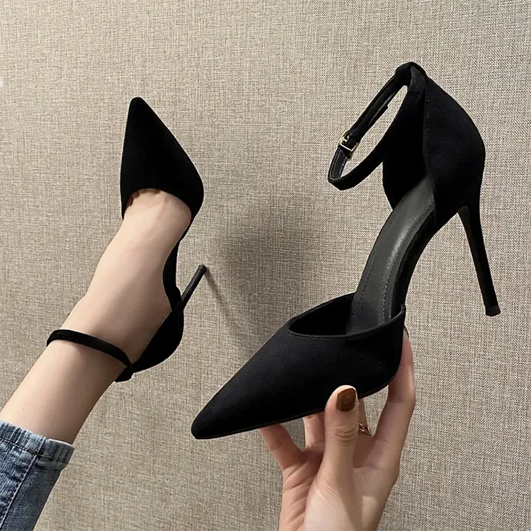 Dawei's House Slim Heel High Heels Women's Black-13