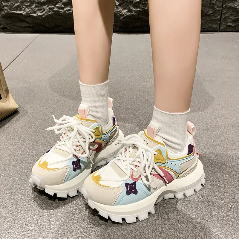 Dawei's House Cushioning Slip Resistant Chunky Sneakers Women's Gift Box Set-2