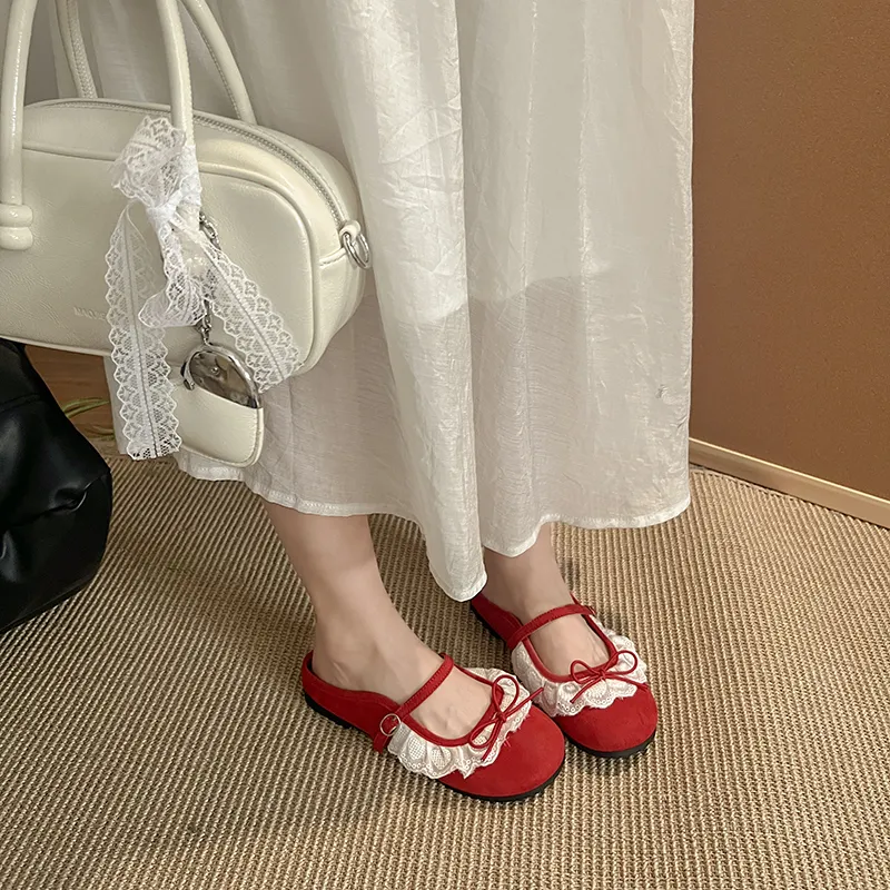 Dawei's House Rubber Sole Odor Resistant Abrasion Resistant Slip Resistant Closed Toe Slippers Women's-22