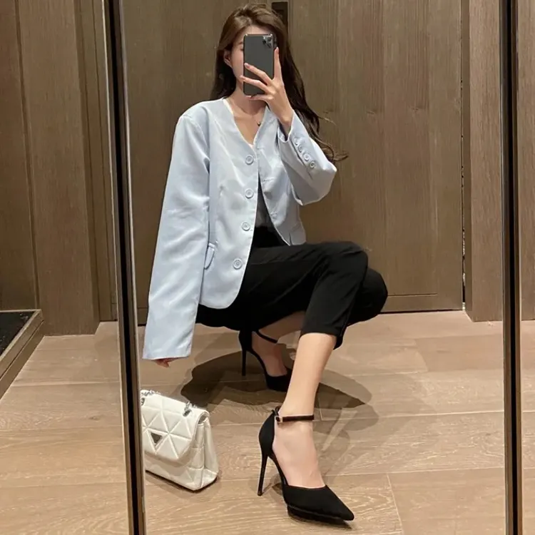 Dawei's House Slim Heel High Heels Women's Black-9