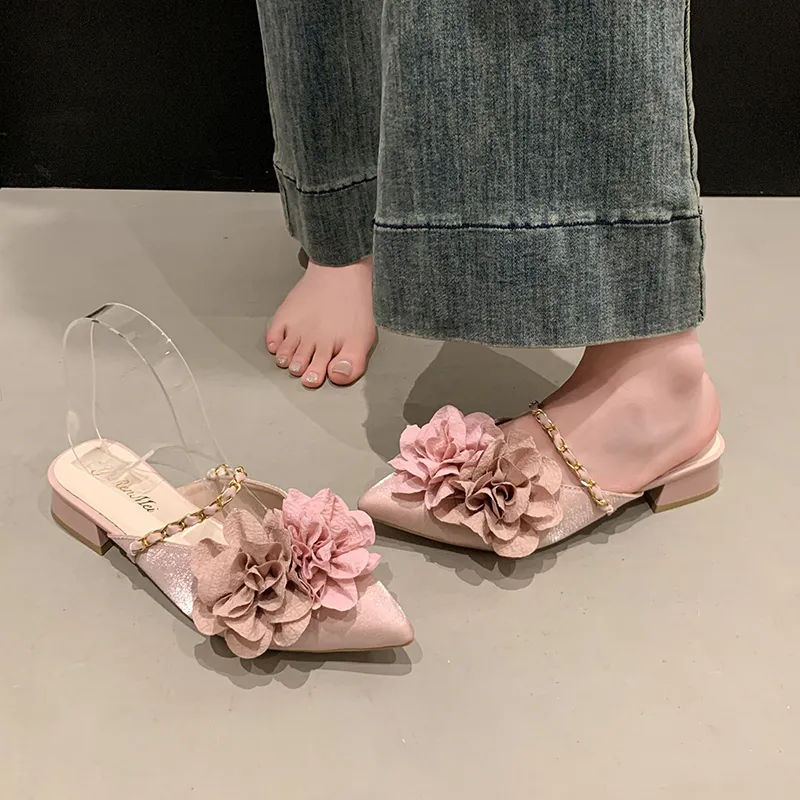Dawei's House Rubber Sole Abrasion Resistant Slip Resistant Antibacterial Closed Toe Slippers Women's-11