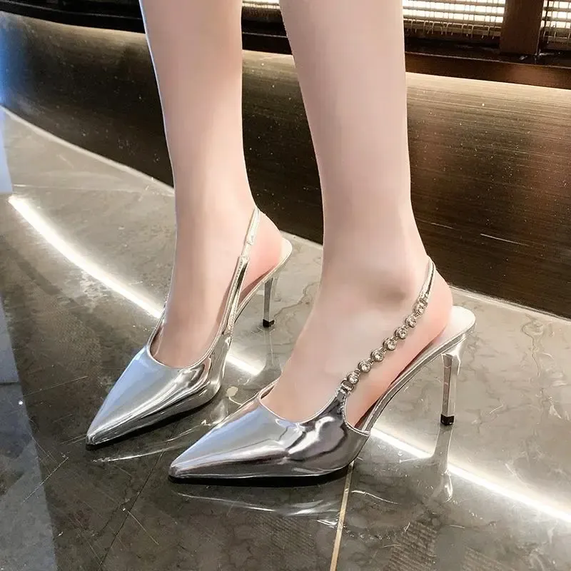 Dawei's House High Heels Women's Silver-9