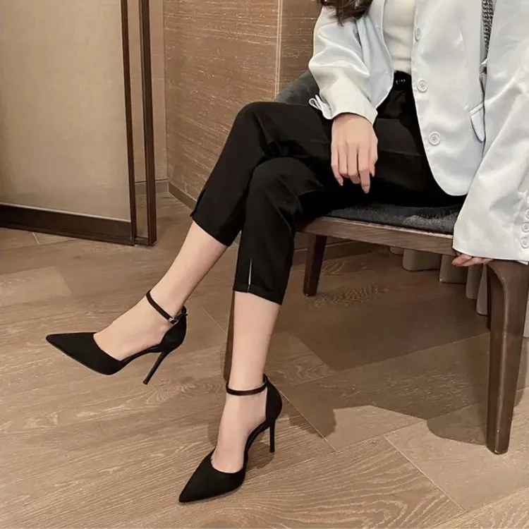 Dawei's House Slim Heel High Heels Women's Black-16