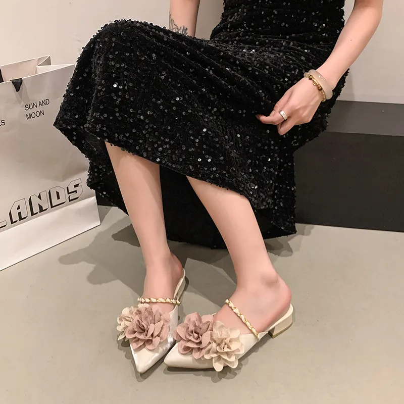 Dawei's House Rubber Sole Abrasion Resistant Slip Resistant Antibacterial Closed Toe Slippers Women's-4
