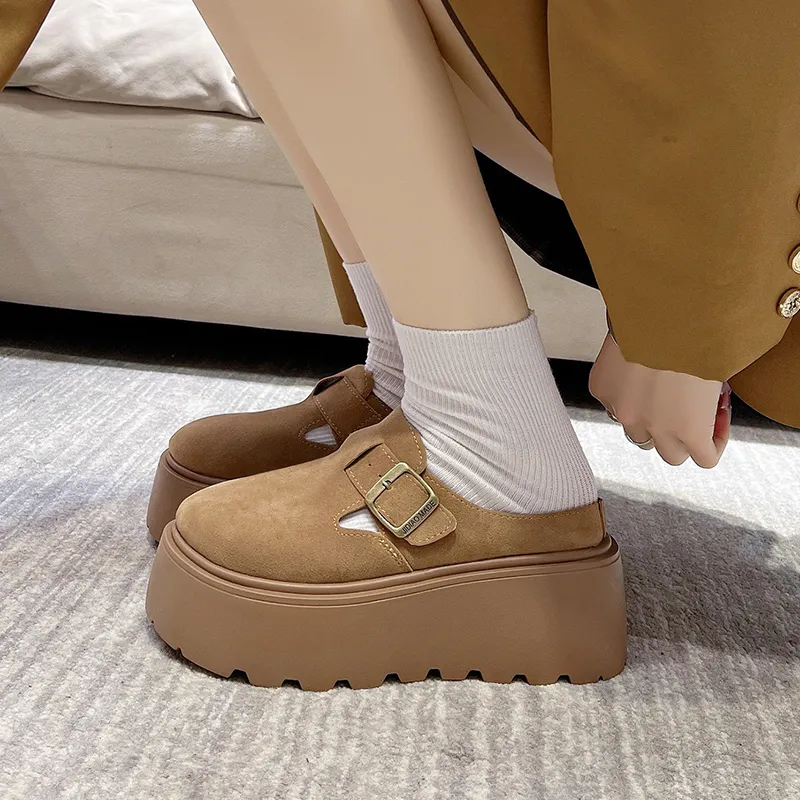 Dawei's House Rubber Sole Slip Resistant Antibacterial Closed Toe Slippers Women's-22