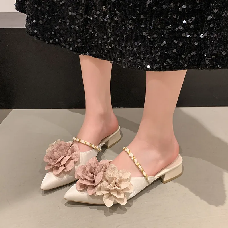 Dawei's House Rubber Sole Abrasion Resistant Slip Resistant Antibacterial Closed Toe Slippers Women's-2