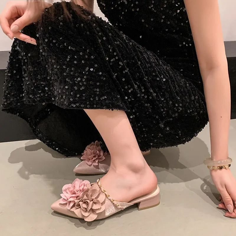 Dawei's House Rubber Sole Abrasion Resistant Slip Resistant Antibacterial Closed Toe Slippers Women's-9
