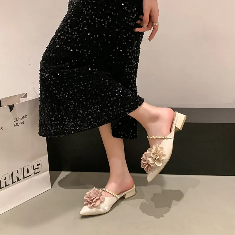 Dawei's House Rubber Sole Abrasion Resistant Slip Resistant Antibacterial Closed Toe Slippers Women's-3