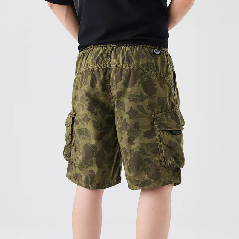 FCB ARCELONA Cargo Shorts Unisex Khaki Camouflage-4
