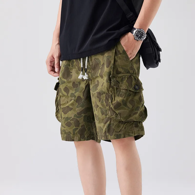 FCB ARCELONA Cargo Shorts Unisex Khaki Camouflage-3