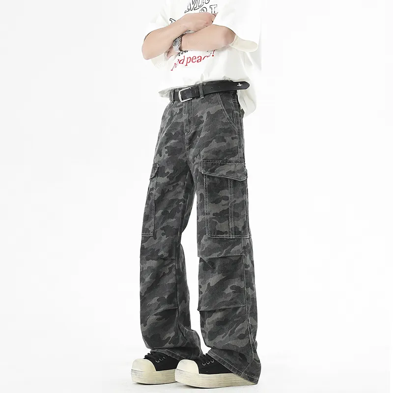 FCB ARCELONA Casual Pants Unisex Large Pocket Camouflage-3