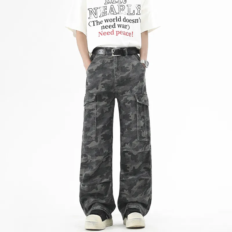 FCB ARCELONA Casual Pants Unisex Large Pocket Camouflage-2