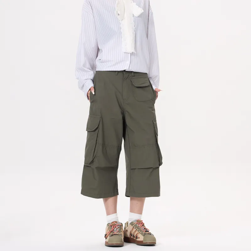 FCB ARCELONA Cargo Shorts Unisex Gray Green-2