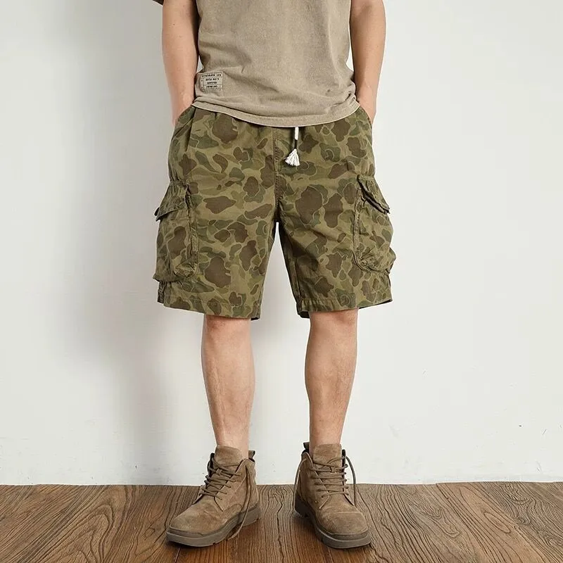 FCB ARCELONA Cargo Shorts Unisex Khaki Camouflage-2