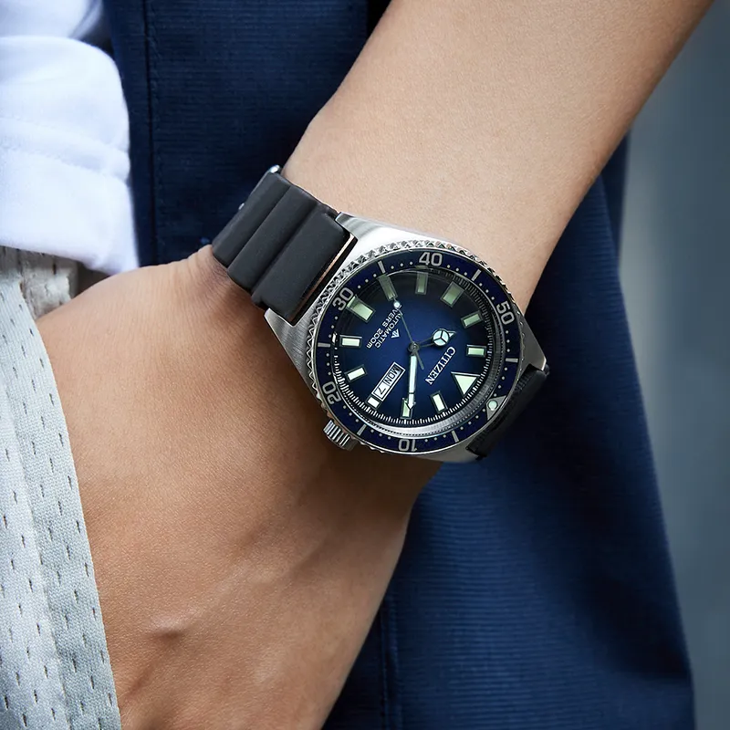CITIZEN Promaster Collection Mechanical Movement Rubber Strap Watch Men's Watches Blue Dial NY0129 07L-3
