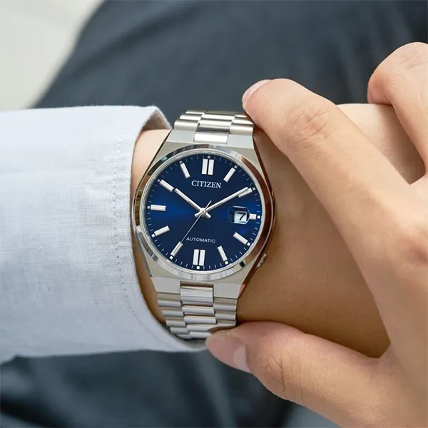 CITIZEN Mechanical Movement Stainless Steel Strap Watch Men's Watches Blue Dial-3