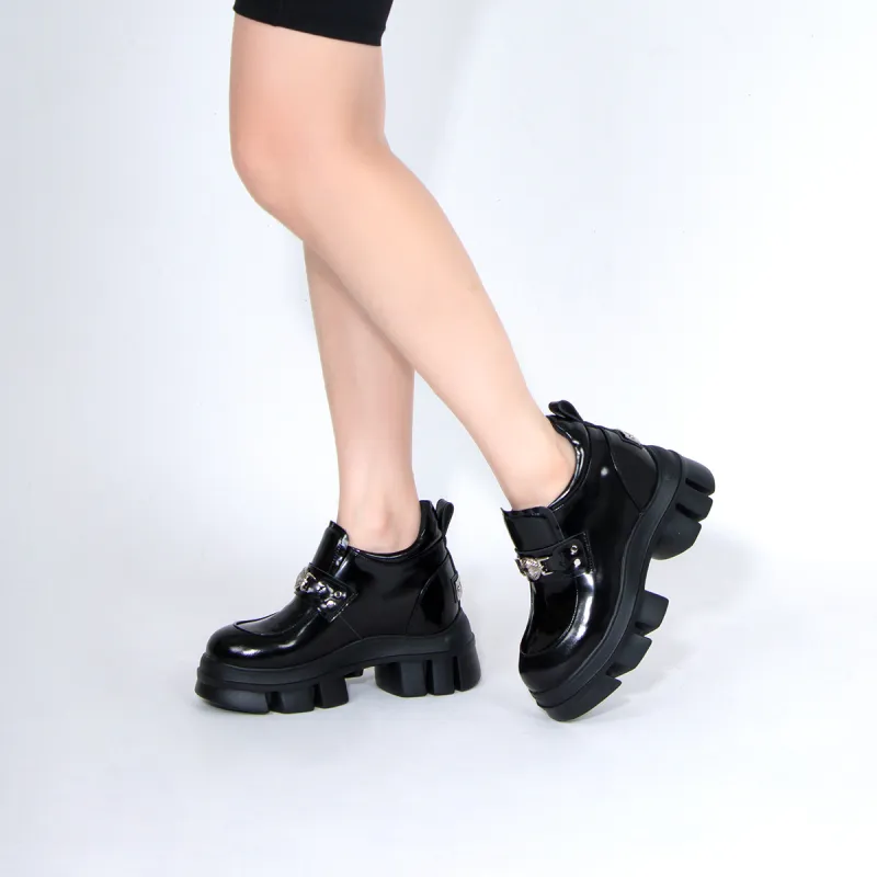 IiJin Loafers 10.5cm Women's Black-5