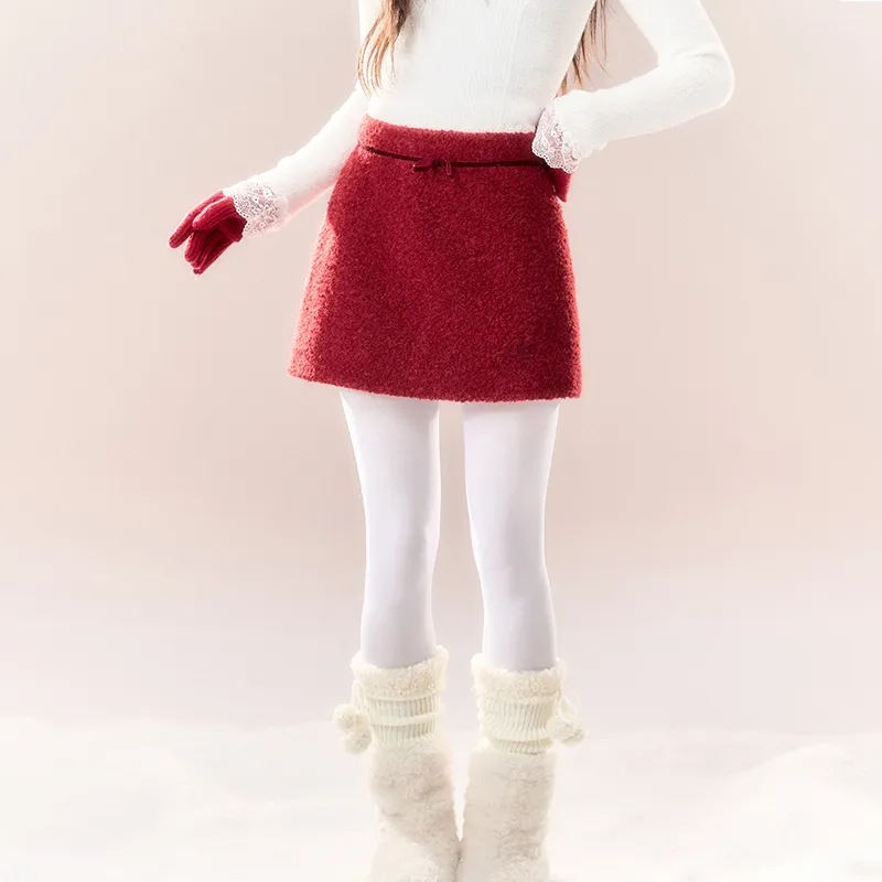 NTOT Casual Short Skirts Women's Red-3