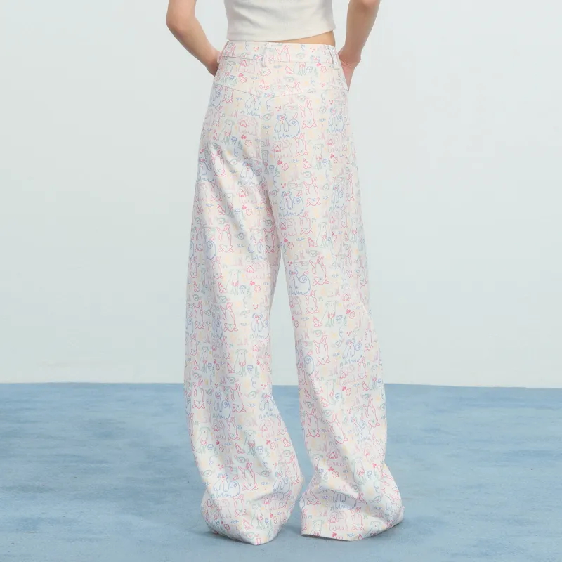 Umoumo Casual Pants Women's White-6