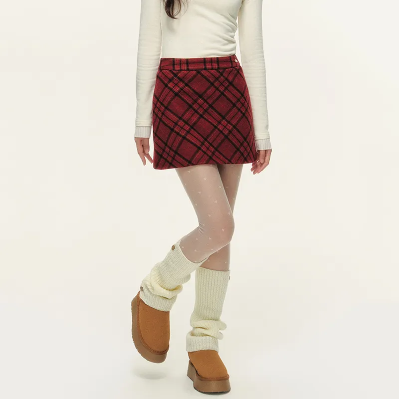 NTOT Casual Short Skirts Women's Red-2