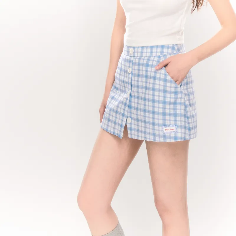 NTOT Casual Short Skirts Women's Blue-3
