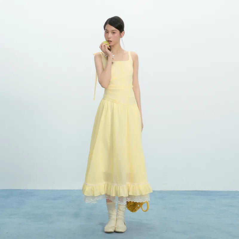 Umoumo Slip Dresses Women's Yellow-3