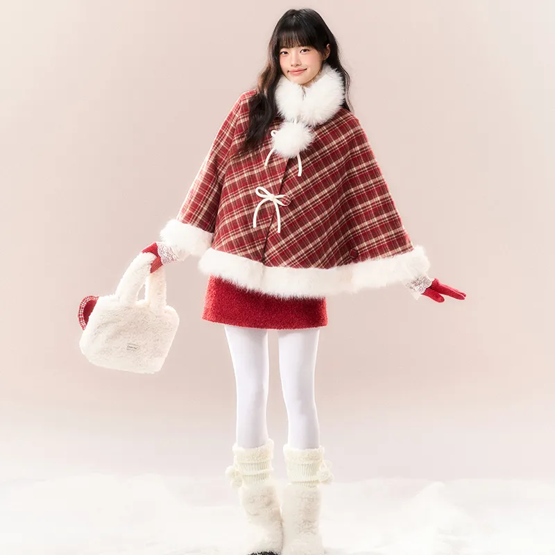 NTOT Velvet-feel Coat Women's Red-6