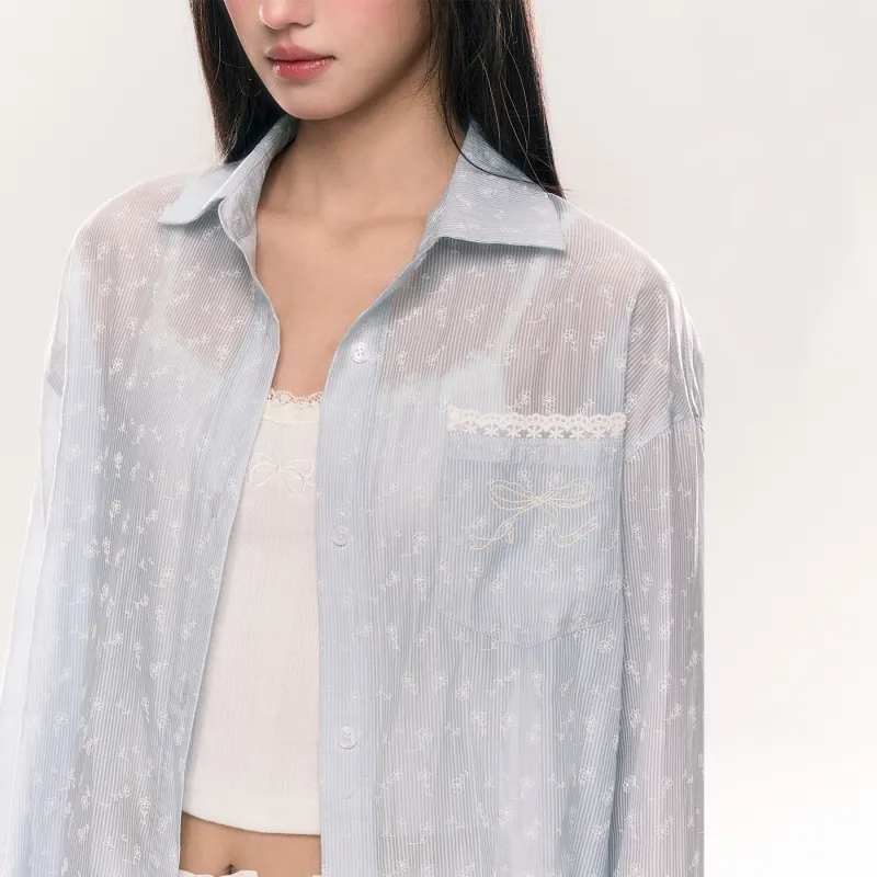 Umoumo Shirts Women's Light Blue-4
