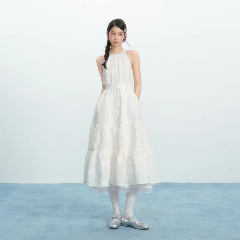 Umoumo Sleeveless Dresses Women's White-6