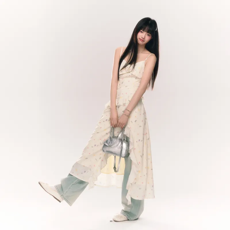 NTOT Slip Dresses Women's Yellow-5