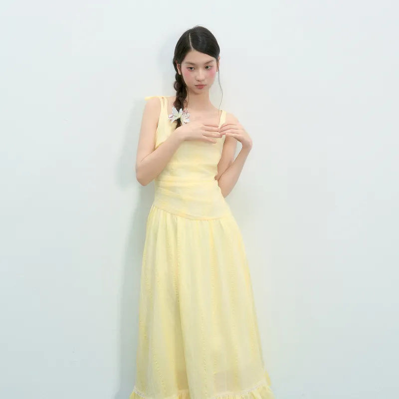 Umoumo Slip Dresses Women's Yellow-5