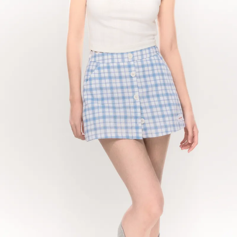 NTOT Casual Short Skirts Women's Blue-2