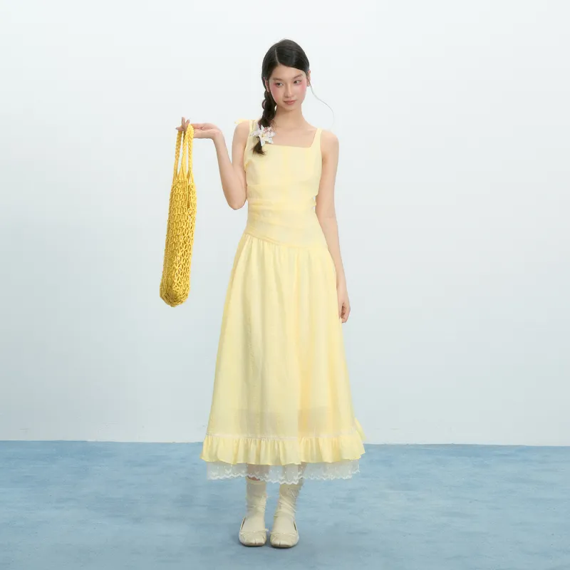 Umoumo Slip Dresses Women's Yellow-6