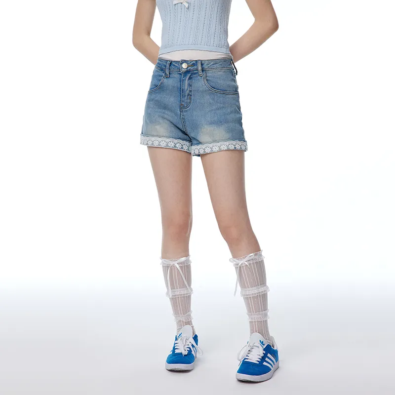Umoumo Denim Shorts Women's Blue-3