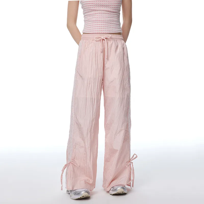 Umoumo Casual Pants Women's Pink-2
