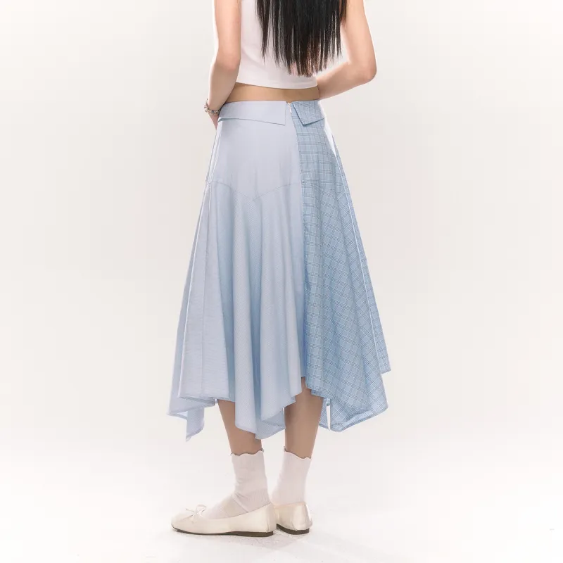 Umoumo Casual Long Skirts Women's Light Blue-5