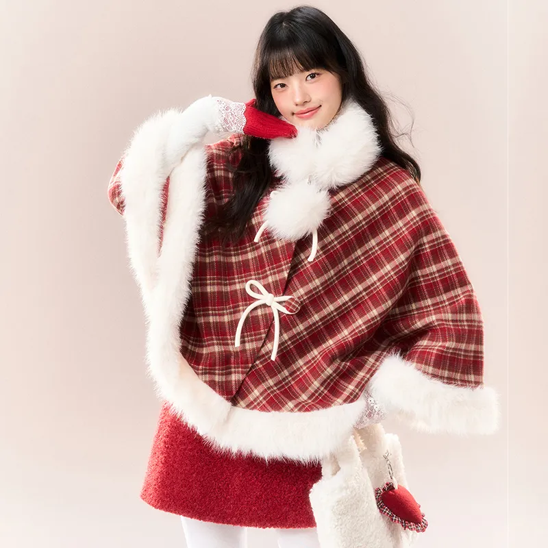 NTOT Velvet-feel Coat Women's Red-4