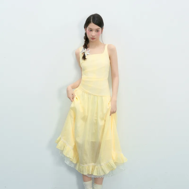 Umoumo Slip Dresses Women's Yellow-2