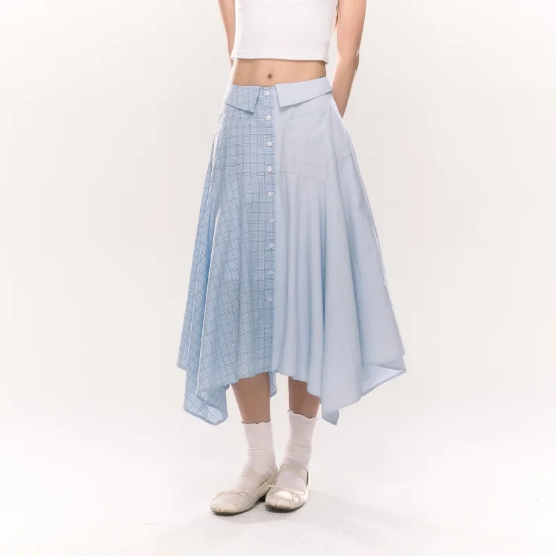 Umoumo Casual Long Skirts Women's Light Blue-2