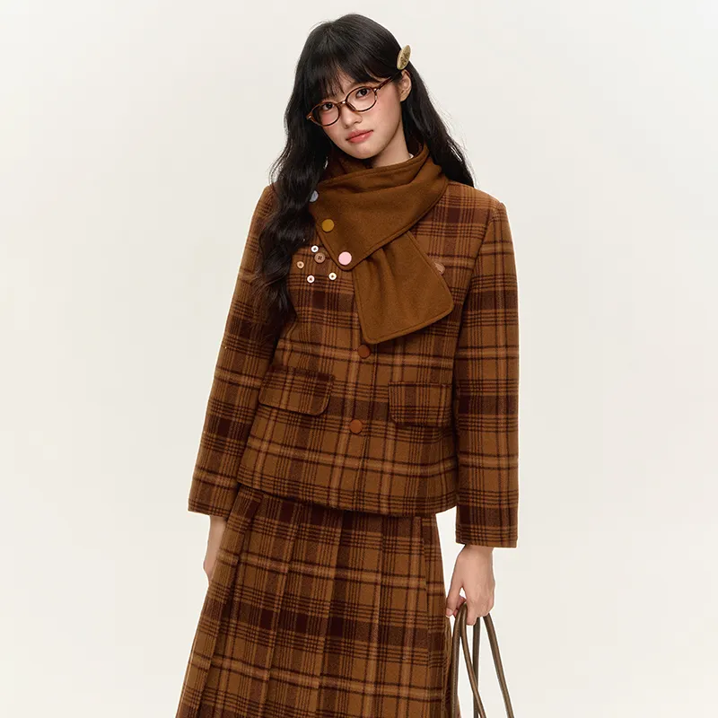 NTOT Casual Long Skirt Women's Brown-6