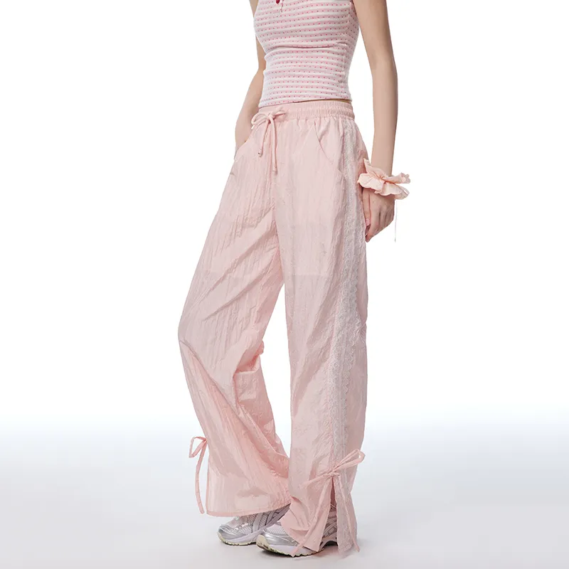 Umoumo Casual Pants Women's Pink-5