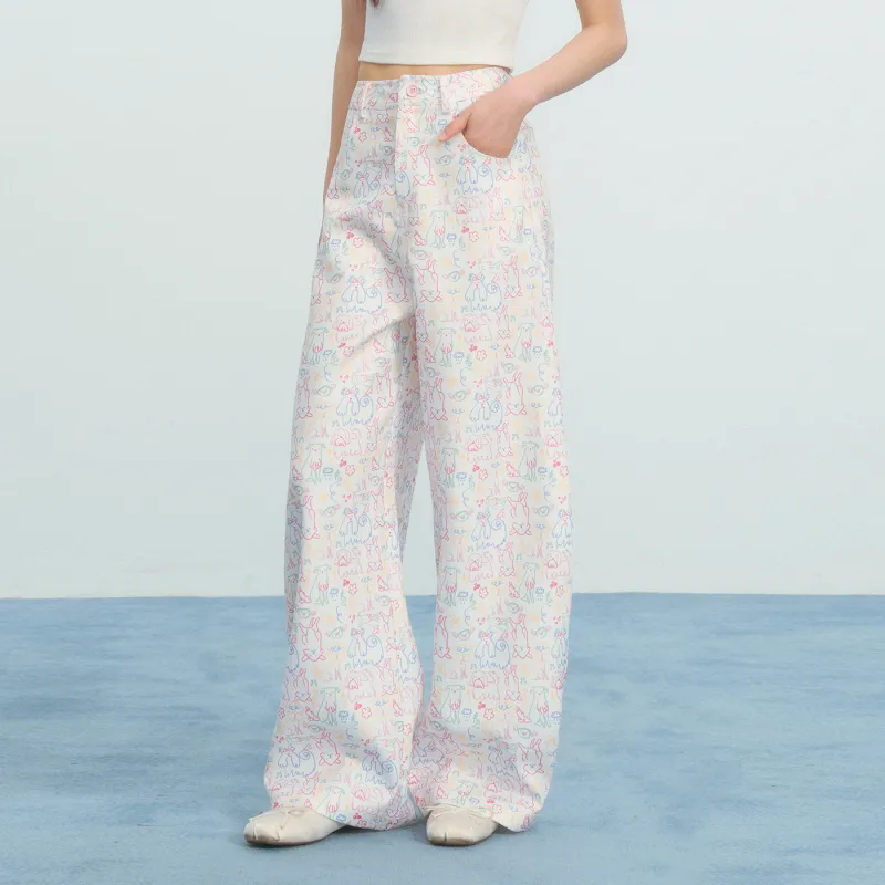 Umoumo Casual Pants Women's White-2