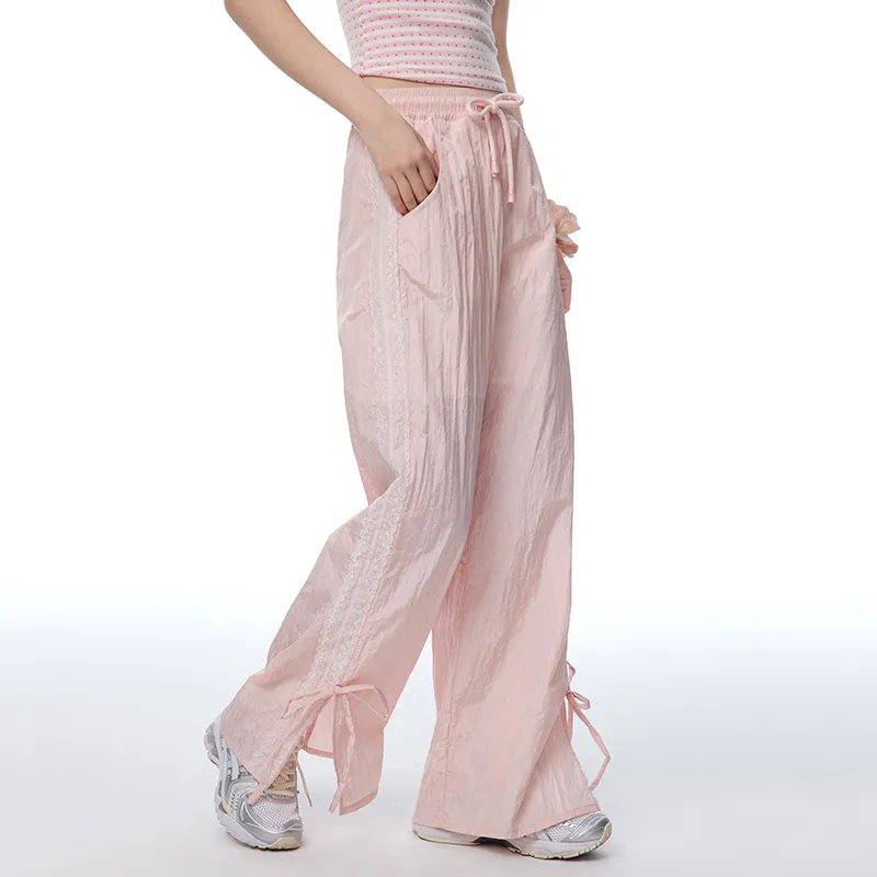 Umoumo Casual Pants Women's Pink-3