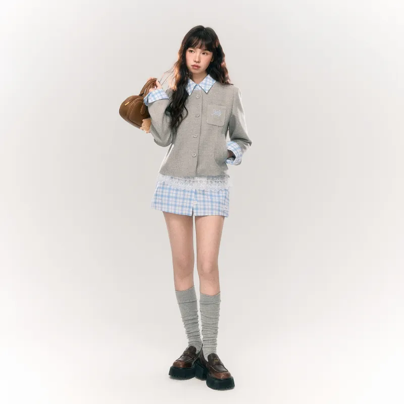 NTOT Casual Short Skirts Women's Blue-6