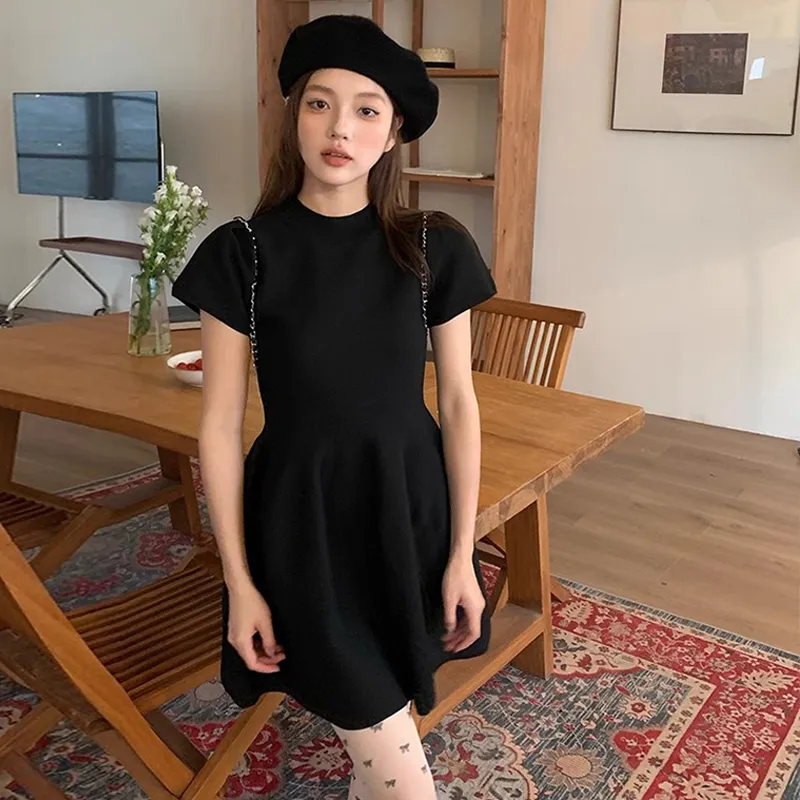 TWOPLUMGIRLS Short Sleeved Dress Women's Black-4