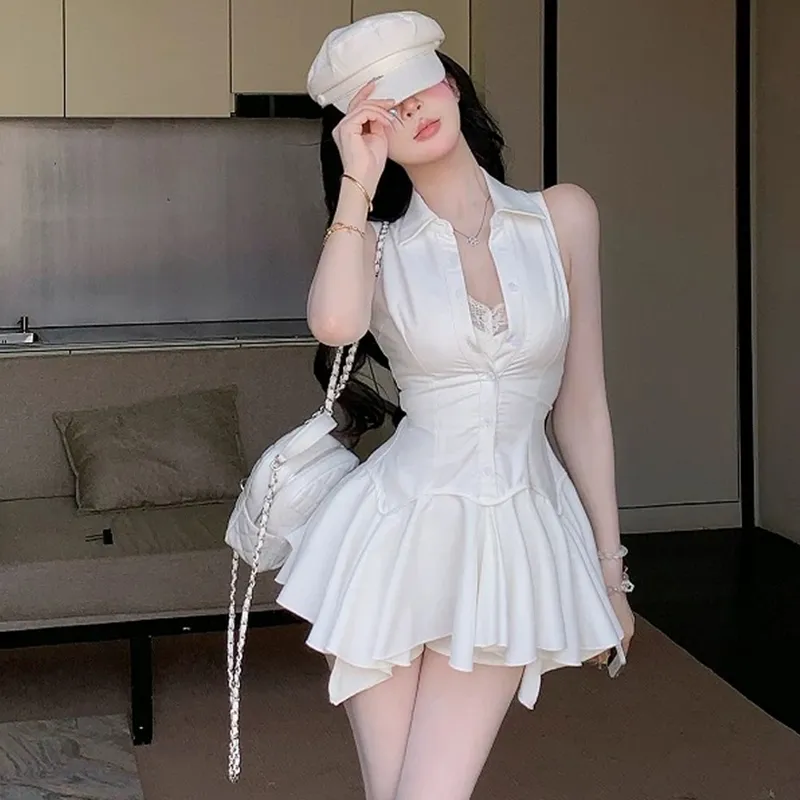 TWOPLUMGIRLS Sleeveless Dress Women's White-2