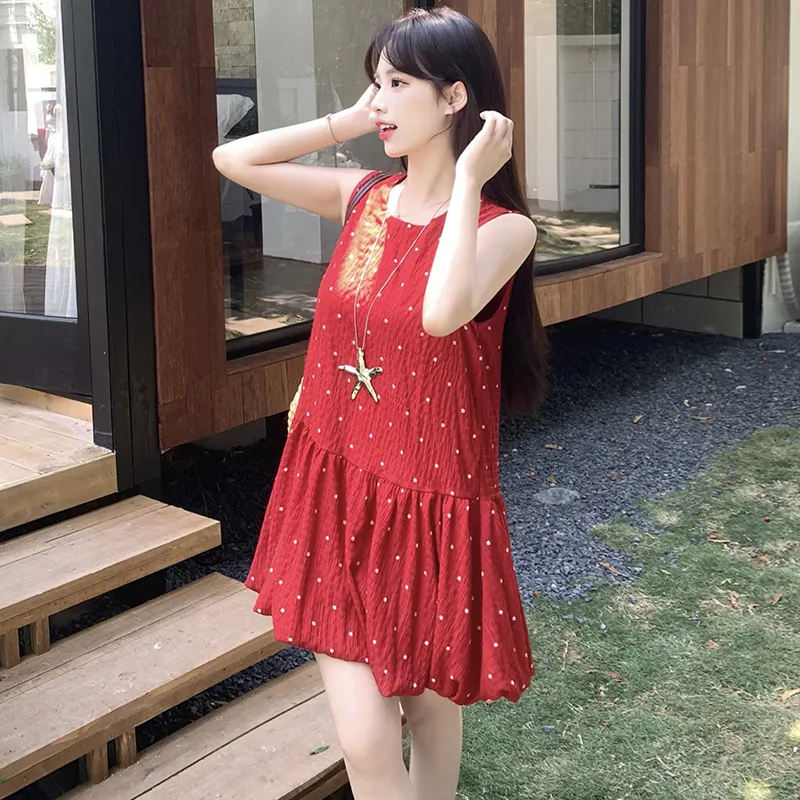 TWOPLUMGIRLS Sleeveless Dress Women's Red-4