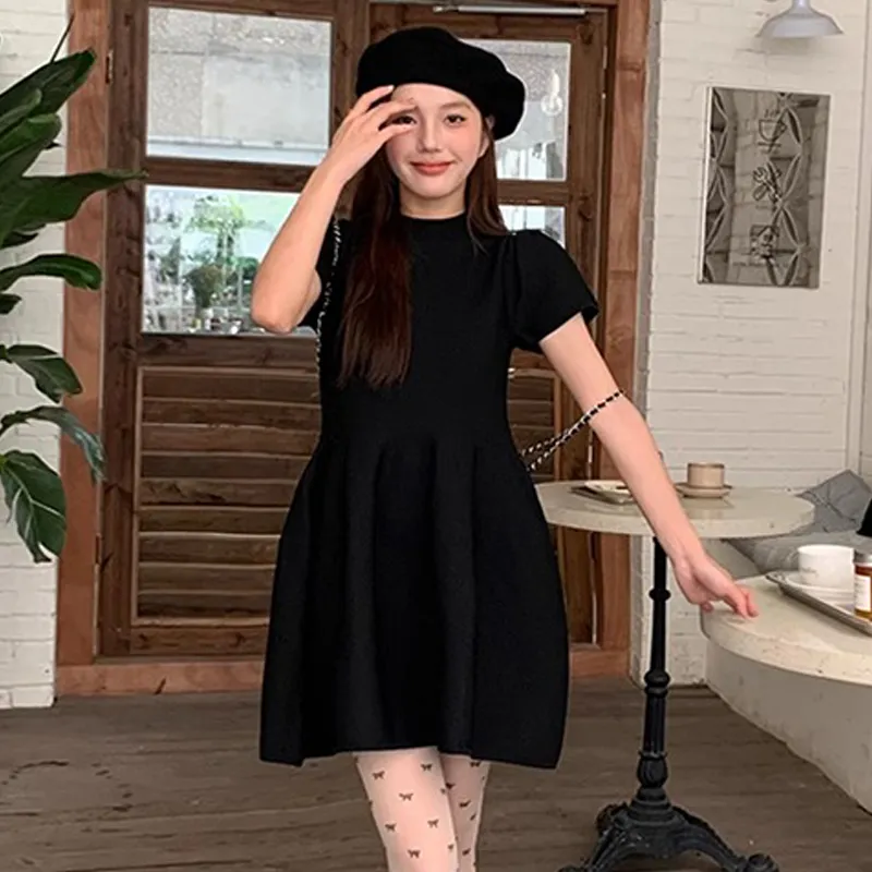TWOPLUMGIRLS Short Sleeved Dress Women's Black-5