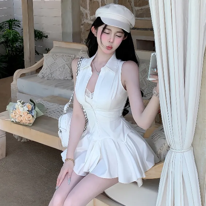 TWOPLUMGIRLS Sleeveless Dress Women's White-5